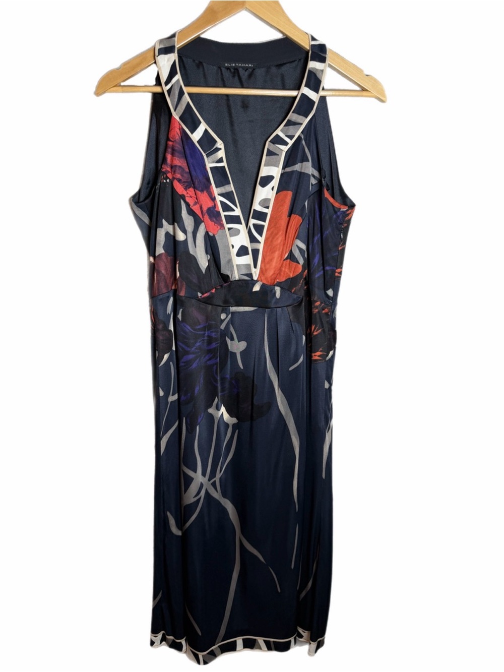 Elie Tahari Women’s Sleeveless V-Neck Dress Size Large